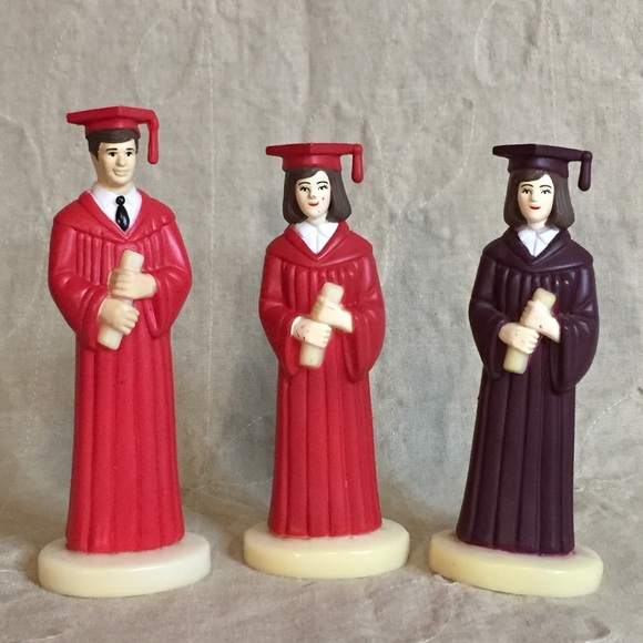 Vintage Graduate Cake Toppers Male And Female 80s - Picture 12 of 16